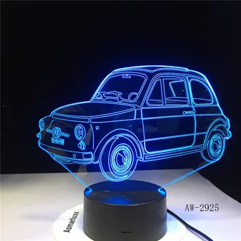 Masina Cool 3D LED Lumina de Noapte În 7 Culori lampă de Masă Touch Switch USB Lampă de Birou pentru Copii de Dormit Lumină Jucărie Cadou de Ziua AW-2925