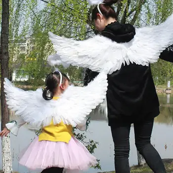 Moda pentru copii Pene Albe Aripi de Înger Pentru Vacanță, Petrecere de Dans Cosplay Costum Spectacol de teatru Mascarada de Carnaval Rochie Fancy
