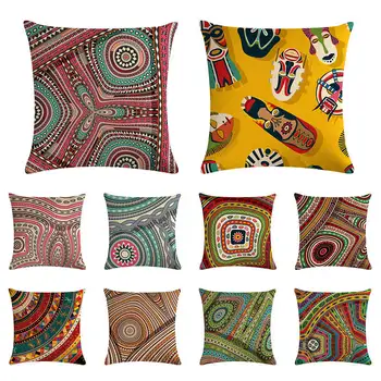Național African Dungi Stil Boem Geometrice Acasă Pernă Acoperă Lenjerie de pat Etnice față de Pernă Caz 45cm*45cm ZY1269