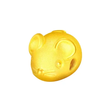 New Sosire 24K Aur Galben Brățară 3D 999 Aur Drăguț Zodiac Mouse-ul Brățară