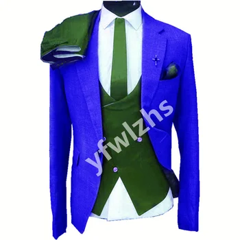 New Sosire Un Buton Cavalerii De Onoare Notch Rever Mire, Costume Barbati Costume De Nunta/Cel Mai Bun Bal Blazer ( Sacou+Pantaloni+Vesta+Cravata) C97