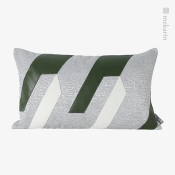 Nordic model de lux cameră perna de pe canapea verde măsliniu gri argintiu cusut textura perna lombara camera de zi dormitor perna perna