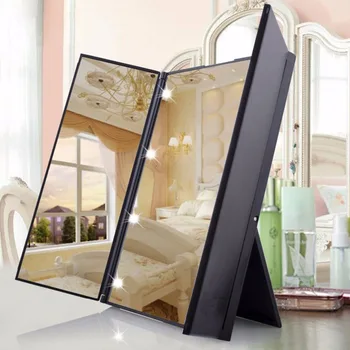 Oglinda Cosmetica, Tri-Fold Luminat Cu Led-Uri Oglindă /Desktop Oglindă / Oglindă