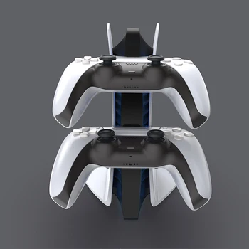 PS5 gamepad tip de aeronavă cu două locuri încărcător PS5 wireless dual-mâner de încărcare de bază cu lumina albastra Pentru playstation 5