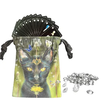 Pisica Neagra De Tarot Sac De Depozitare Inovatoare Carte De Tarot Zaruri Sac De Depozitare Elegant Dice Bag Favoarea Partidului De Depozitare Bijuterii De Călătorie