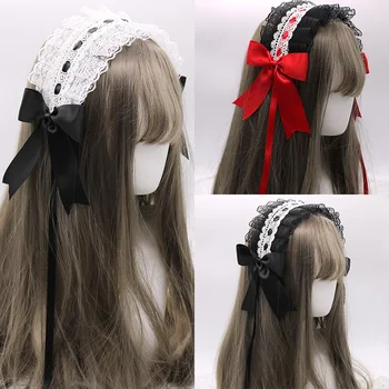 Realizate manual Gothic Lolita Caciulita Banda de Păr KC Partea Clip Accesorii de Par Dulce Japonez Lolita Ornamente de Păr Menajera Frizură