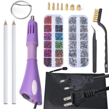 Remediere rapidă Aplicator Tool Kit DIY Hot Fix Pietre cu 7 Sfaturi de sustinere Pensete Perie de Curățare Ceara Creioane Kit