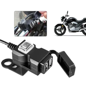 Rezistent la apa Ghidon Motocicleta Incarcator USB si Adaptor de Priza de Alimentare pentru Telefon Mobil Încărcător USB cu Comutatorul de Alimentare