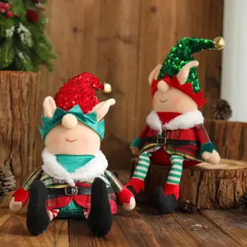 Scena Aspect Handmade de Crăciun Masă Umplute fără Chip Elf pentru Festival