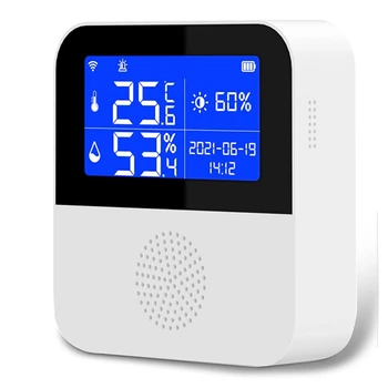 Smart Termometru Higrometru, Wifi Temperatură Și Umiditate Monitor Cu 2.9 Inch Ecran LCD, Umiditatea Interioară Metru