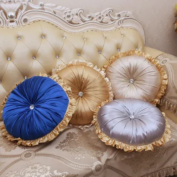 Stil European Satin Rundă De Dovleac Perna Talie Perna Din Spate Tetiera Roata Scaunului Canapea Bedroom Home Decor Textil
