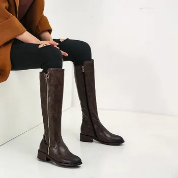 Supradimensionat de Mari dimensiuni Dimensiuni Mari, cizme femei femeie ghete de iarna pentru femei pantofi pentru femei botas cu fermoar Lateral ornamente metalice