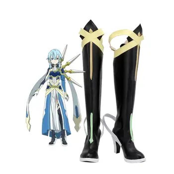 Sword Art Online Alicization Asada Shino Cosplay Cizme Cu Toc Înalt Pantofi Negri Personalizate