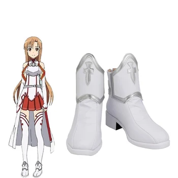 Sword Art Online Yuuki Asuna Cosplay pantofi femei Asuna Yuki Joc de Rol Petrecere de Halloween cizme albe de mari dimensiuni