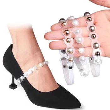 Toc Anti Drop Curea Anti-drop Toc Bretele Transparente, Perle Dantelă Bretele Sandale in Picioare Dantele Elastica Mare Șireturile