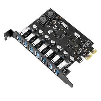 USB 3.0 PCI-E Card de Expansiune PCI-E X1 a 7-Port USB3.0 VIA805 5Gbps de Expansiune Card Adaptor Convertor pentru BTC Miner