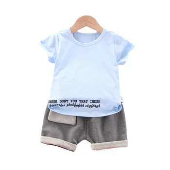 Vara Moda pentru Copii Haine Copii Fete Baieti Litera T Shirt pantaloni Scurți 2 buc/seturi de Copii de Îmbrăcăminte pentru Sugari Copil Activ Treninguri
