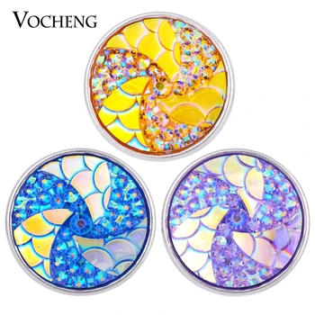 Vocheng Snap Farmece Bijuterii 18mm Interschimbabile 6 Culori Bling Rășină Vn-1288