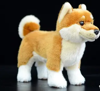 realiste jucărie Shiba inu jucărie de pluș despre 28x20cm în picioare câine moale păpușă jucărie cadou de Crăciun h1601